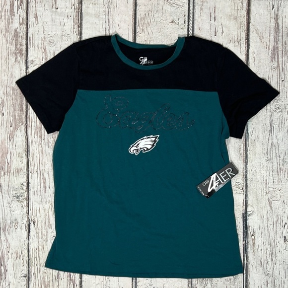 Philadelphia Eagles New Womens NFL Football Crewneck Tshirt - Picture 1 of 6
